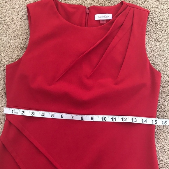 CALVIN KLEIN Size 8 red sheath dress - Picture 7 of 9